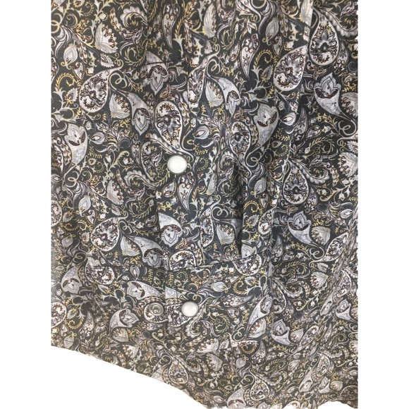 Rafter C Mens Long Sleeve Button Down Paisley Pattern Pearl Snap Shirt size 2XL - Picture 4 of 11
